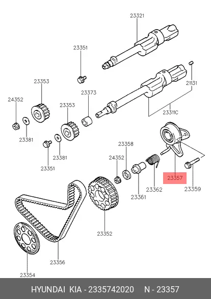 HYUNDAI 23357-42020 PULLEY TENSIONER