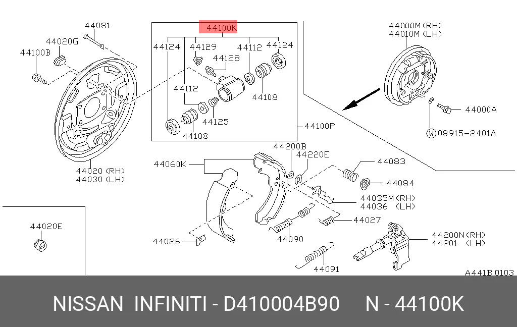 NISSAN D4100-04B90 WHEEL CYLINDER KIT