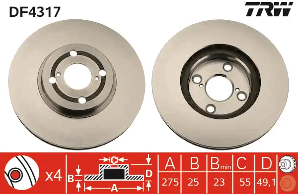 TRW DF4317 ROTOR DISC