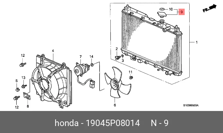HONDA 19045-P08-014 RADIATOR CAP