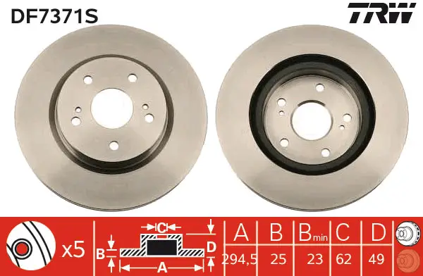 TRW DF7371S ROTOR DISC