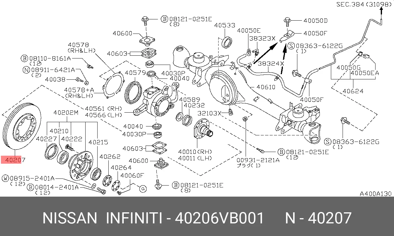 NISSAN 40206-VB001 ROTOR DISC