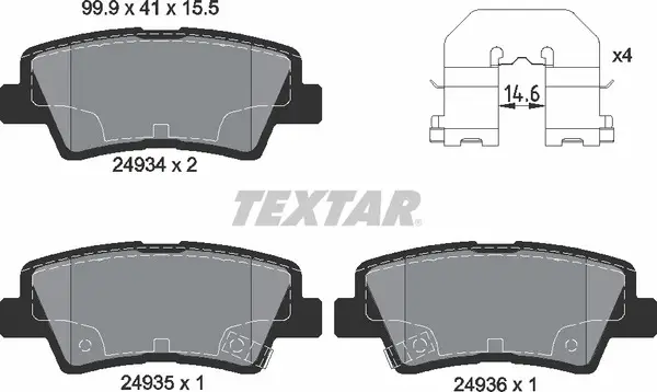 TEXTAR 2493401 BRAKE PADS