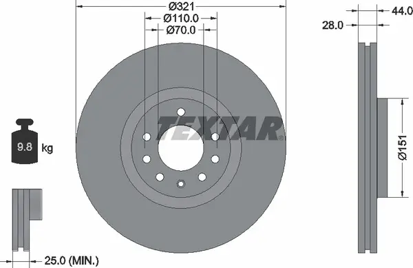 TEXTAR 92149803 ROTOR DISC