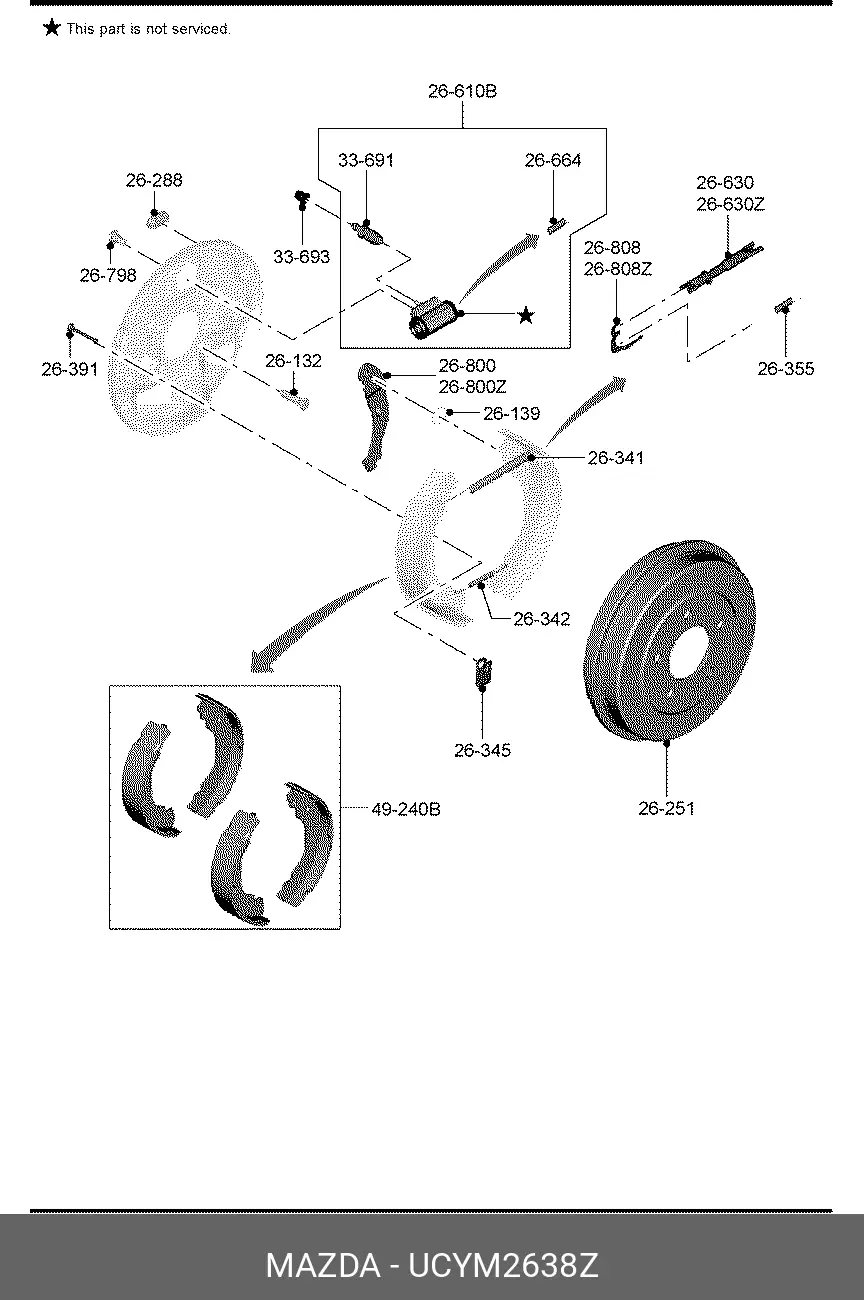 MAZDA UCYM-26-38Z BRAKE SHOE