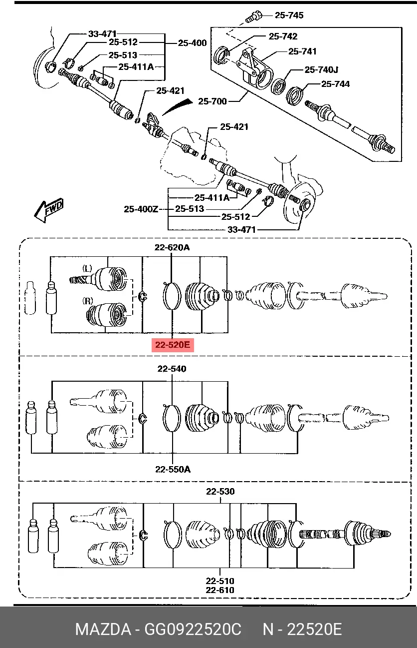 MAZDA GG09-22-520C CV-JOINT