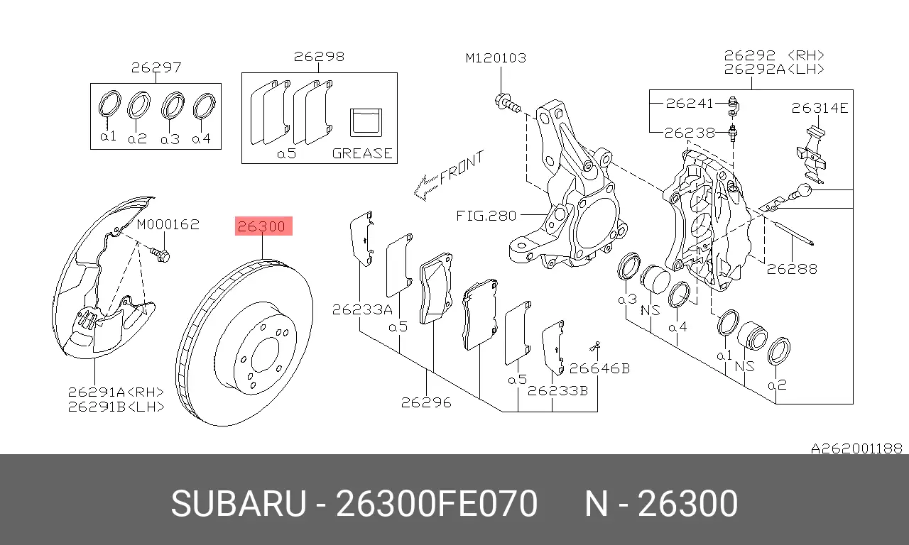 SUBARU 26300-FE070 ROTOR DISC