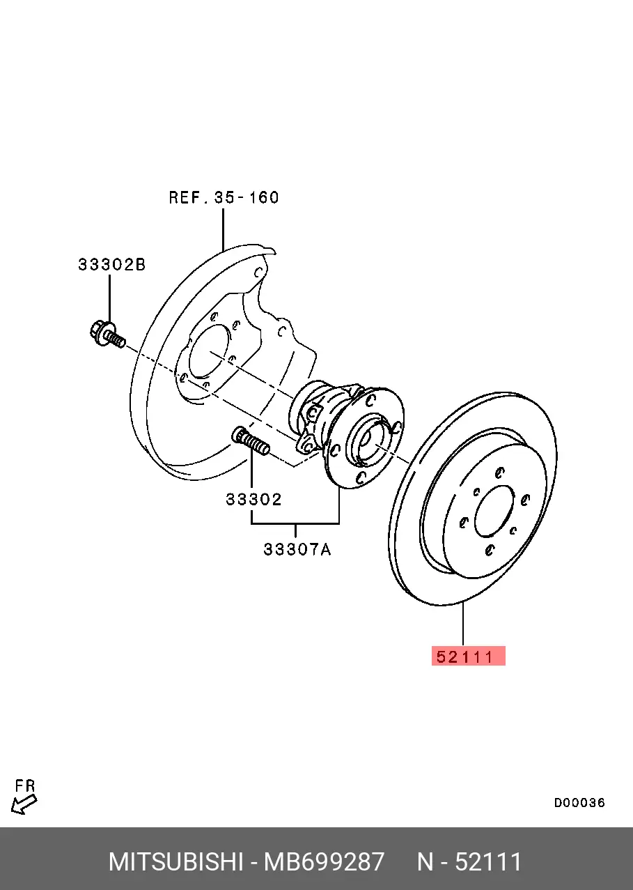 MITSUBISHI MB699287 ROTOR DISC