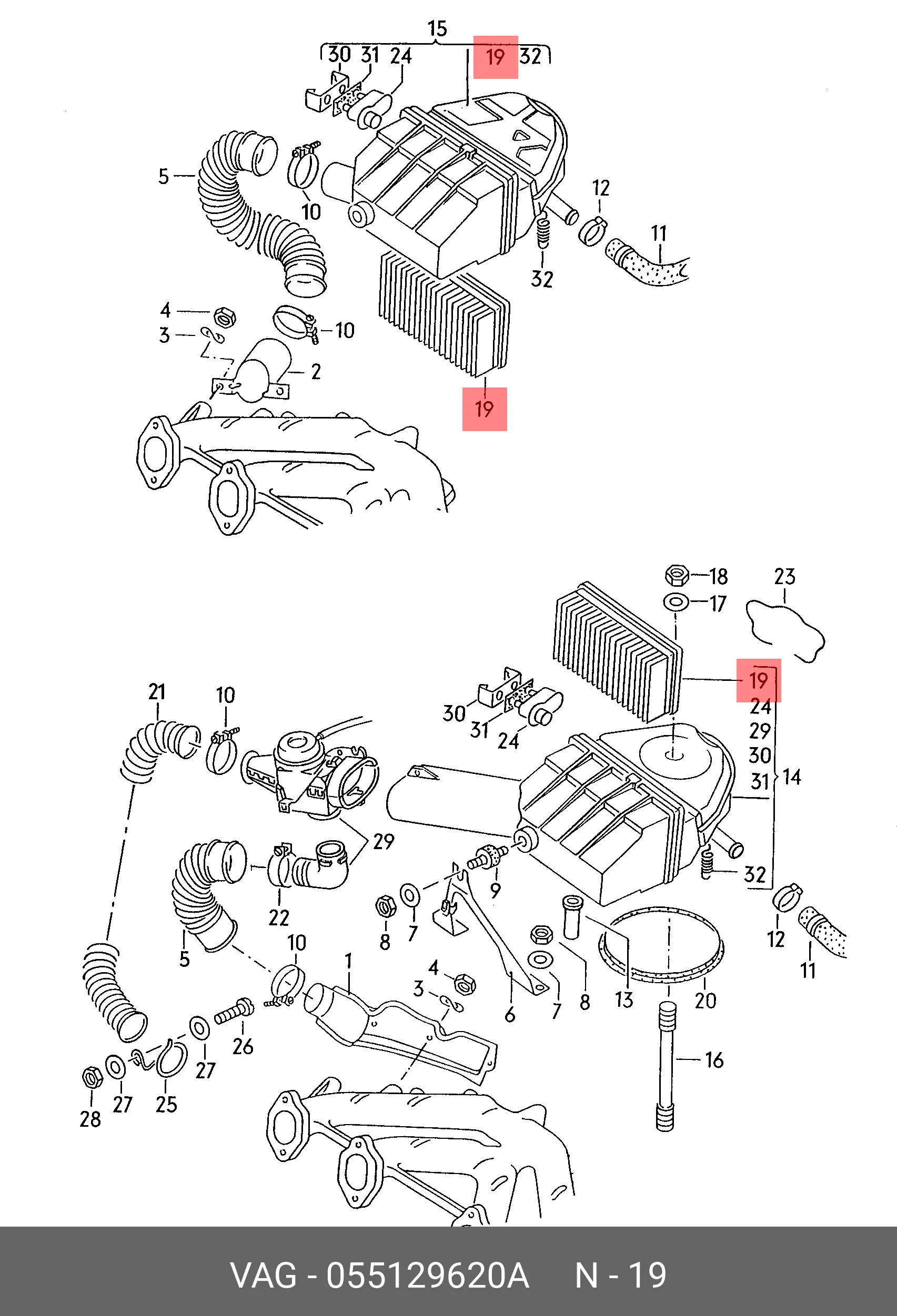 VAG 055 129 620 A AIR FILTER