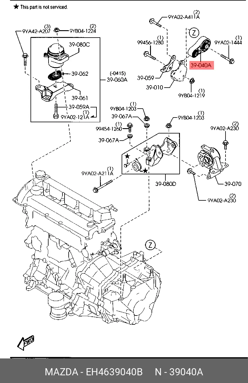 MAZDA EH46-39-040B EH46-39-04XB, EH46-39-04XC