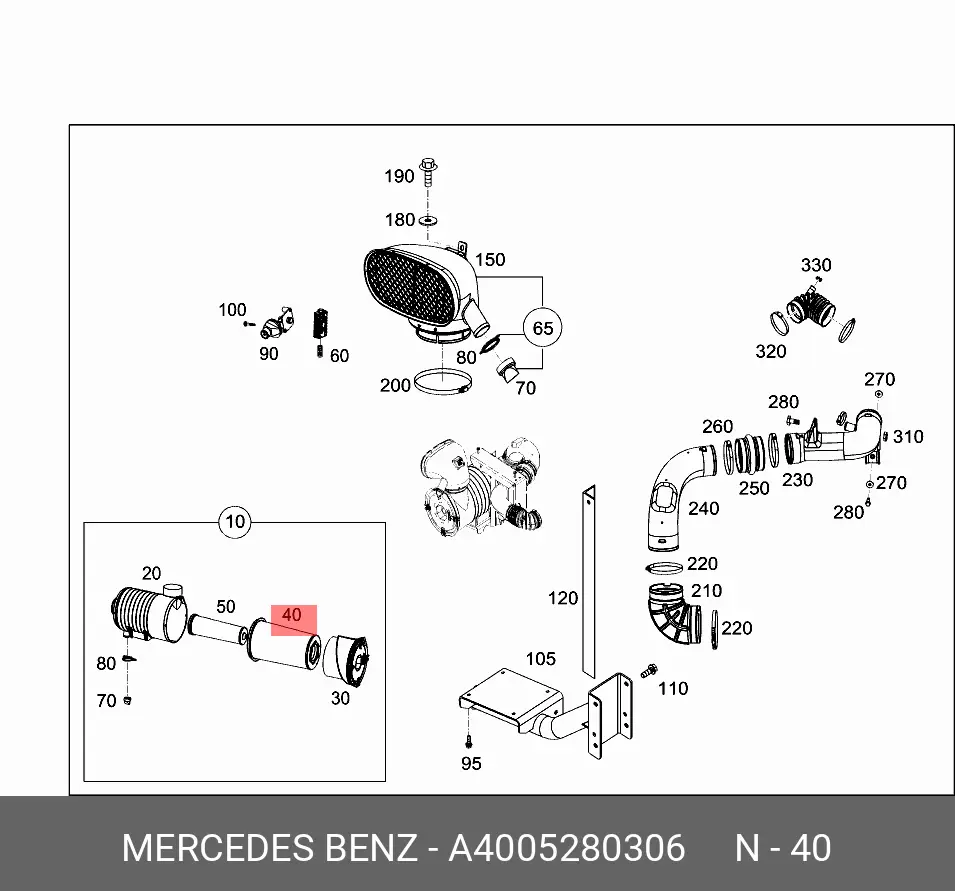 MERCEDES-BENZ A 400 528 03 06 AIR FILTER