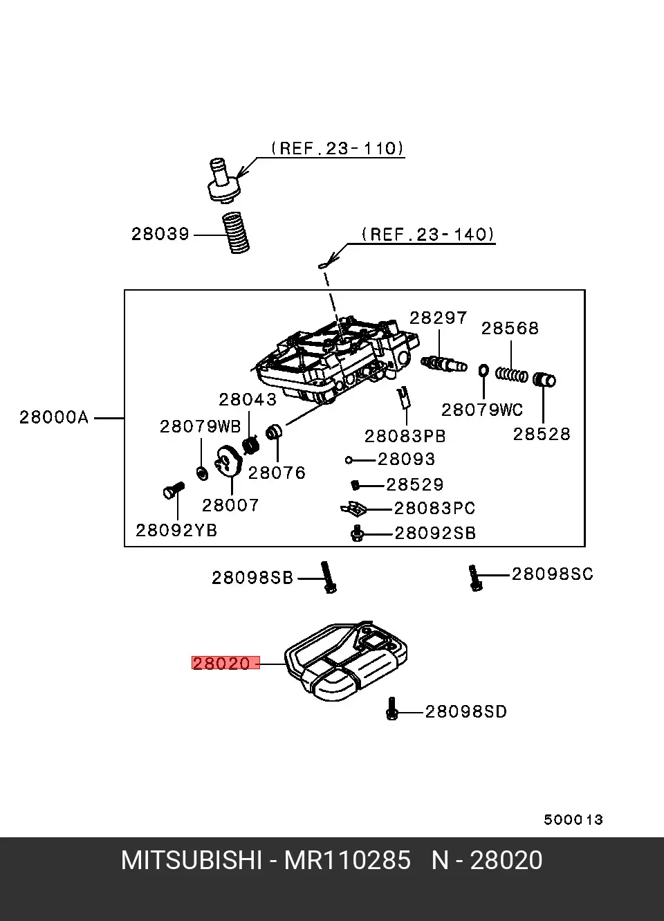 MITSUBISHI MR110285 TRANSMISSION FILTER