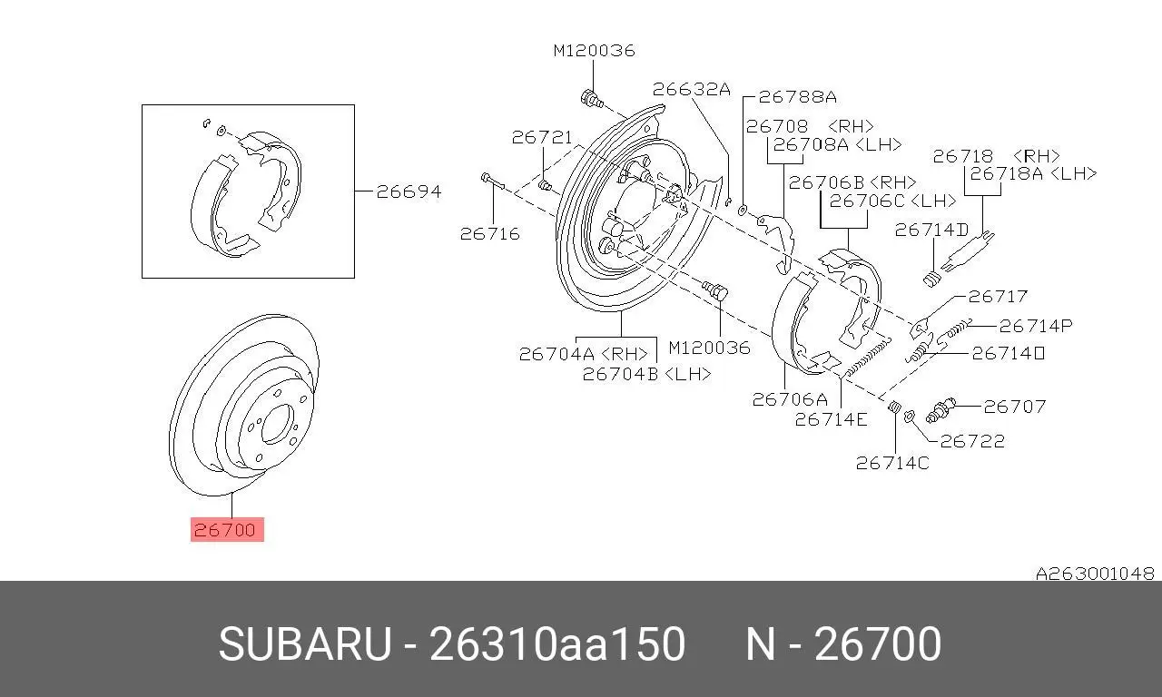 SUBARU 26310-AA150 ROTOR DISC