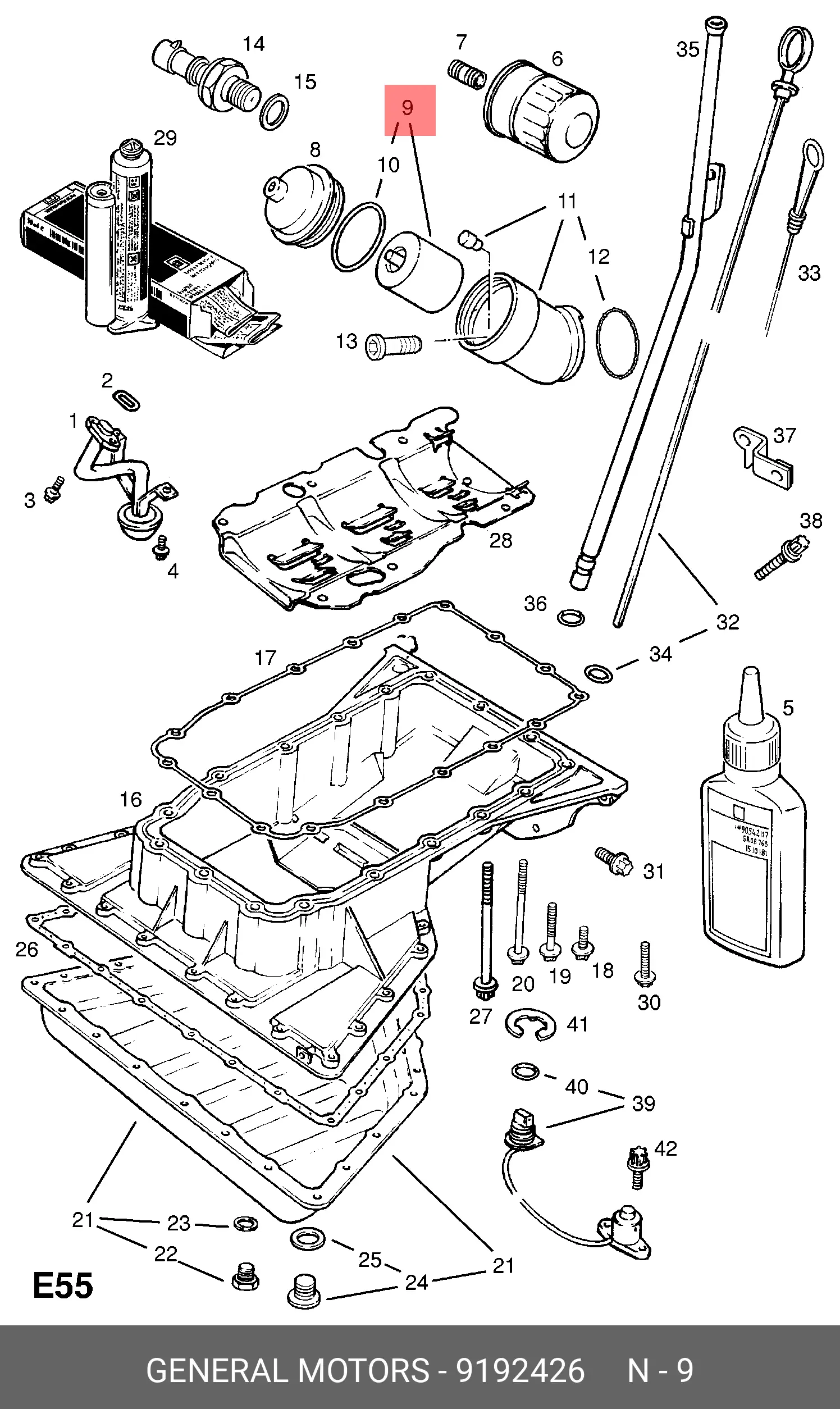 GM 9192426 OIL FILTER (ELEMENT)