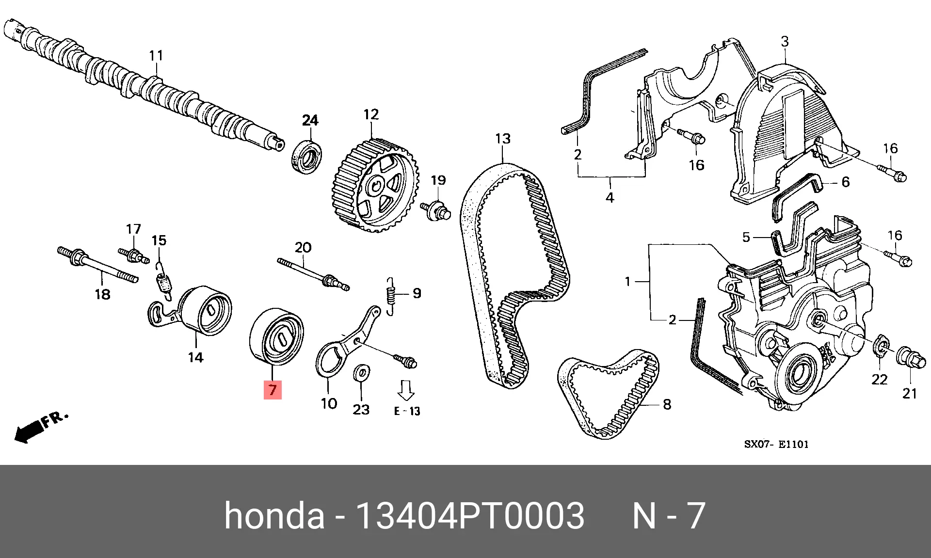 HONDA 13404-PT0-003 PULLEY TENSIONER