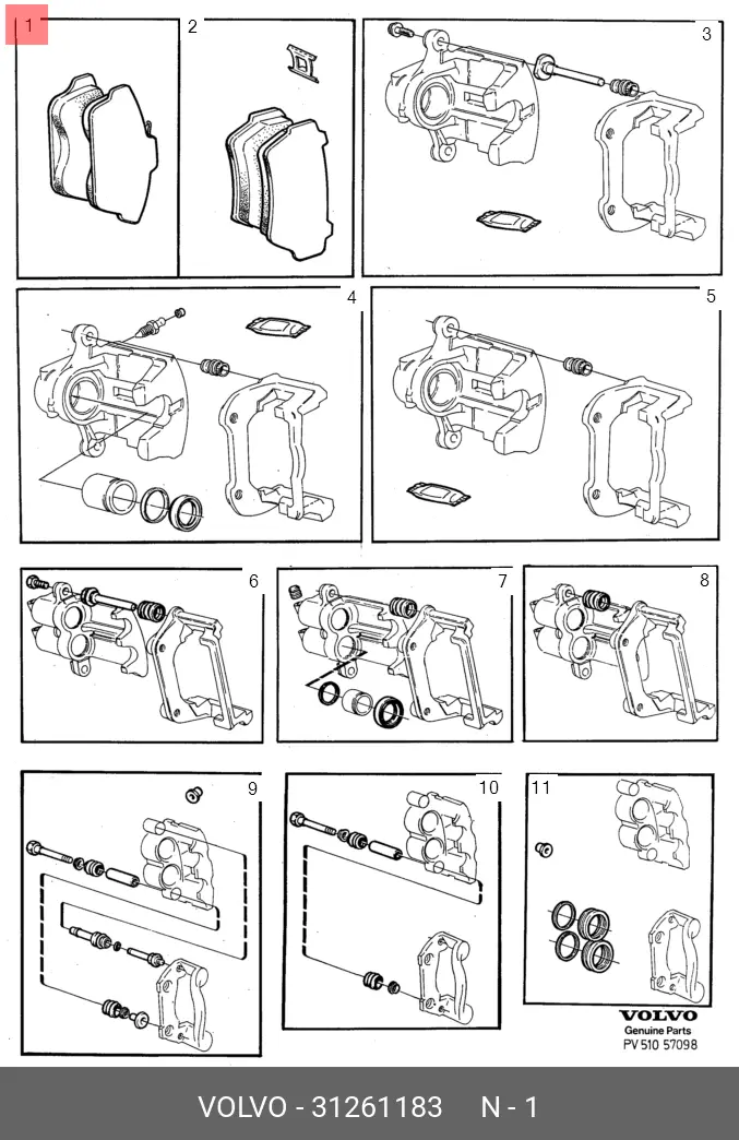 VOLVO 31261183 BRAKE PADS