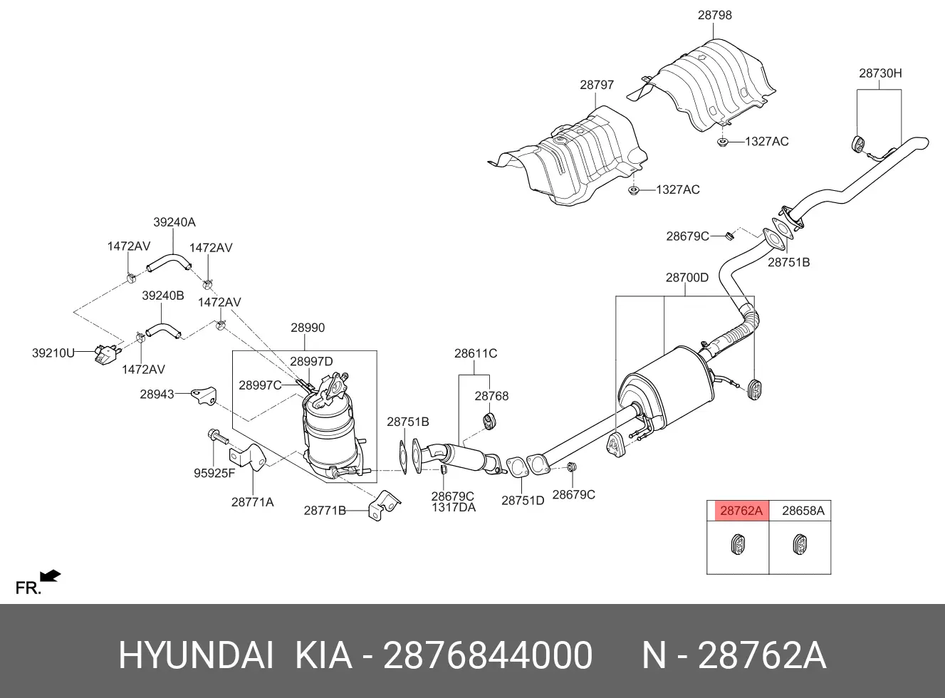 KIA 28768-44000 EXHAUST PIPE SUPPORT