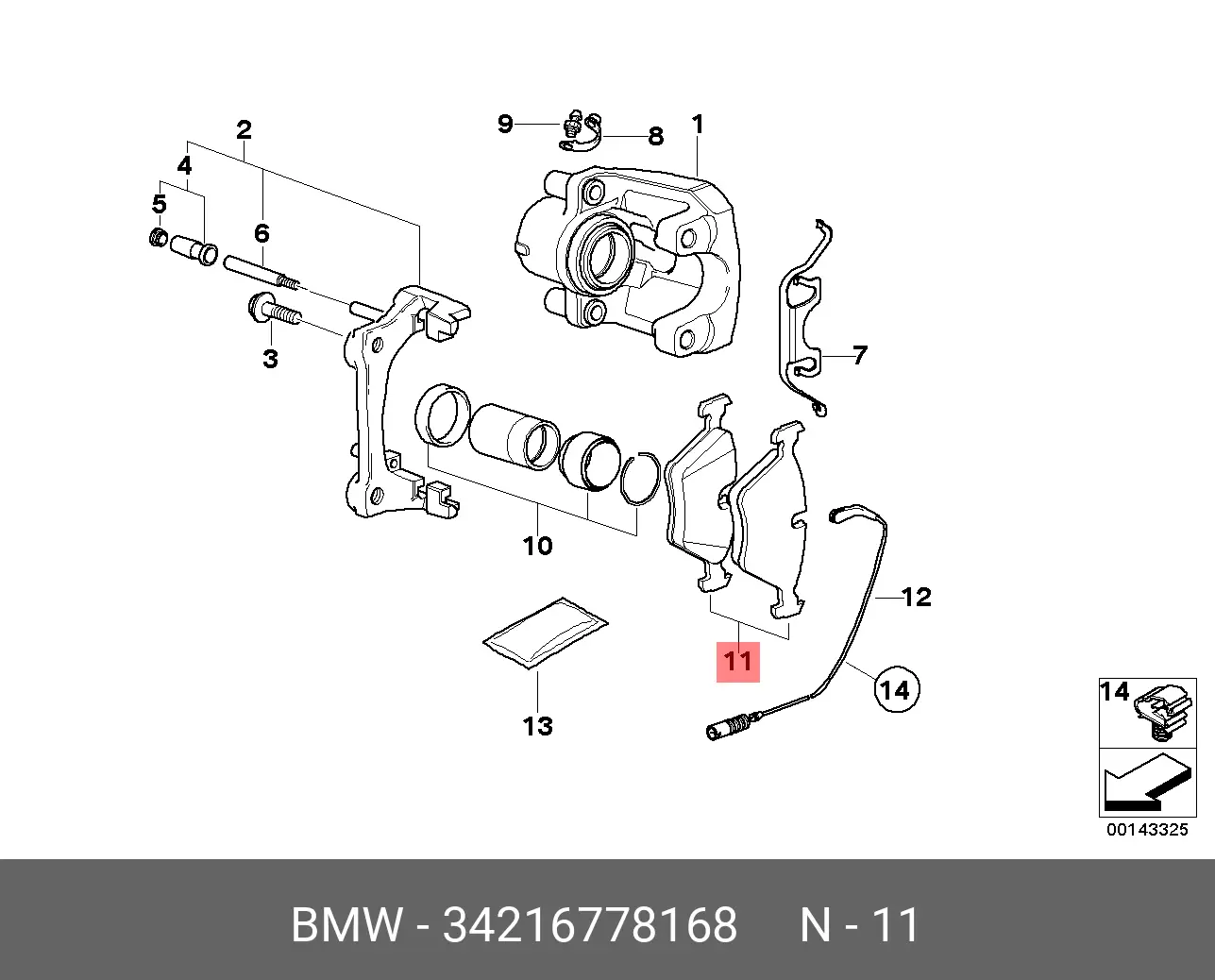 BMW 34 21 6 778 168 BRAKE PADS