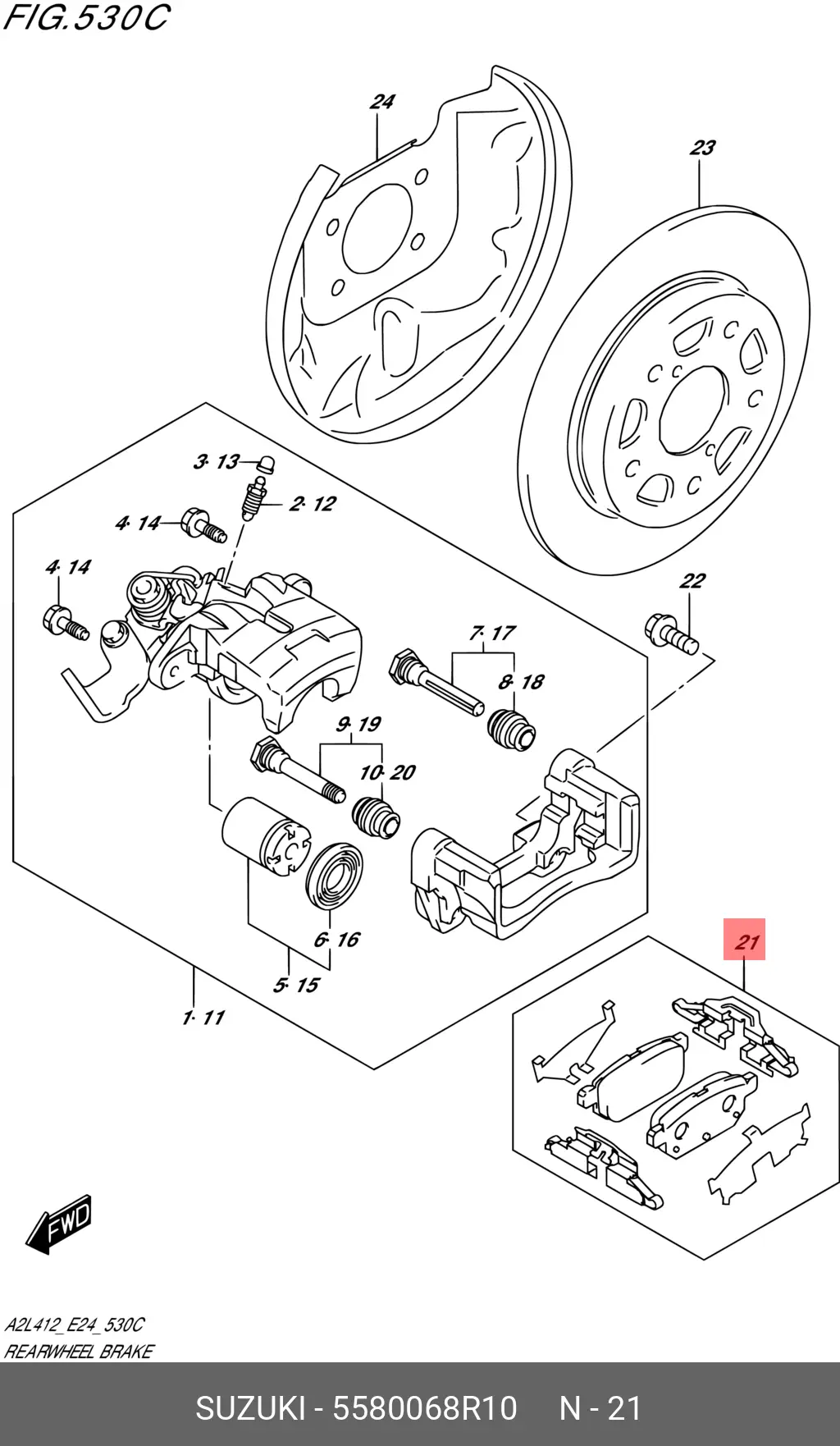 SUZUKI 5580068R10 BRAKE PADS