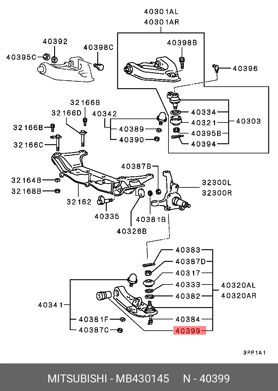 MITSUBISHI MB430145 BUSH, SUSPENSION