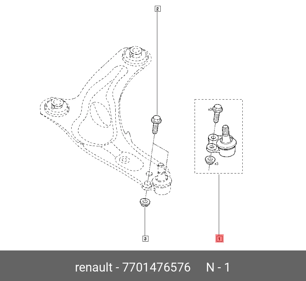 RENAULT 77 01 476 576 BALL JOINT