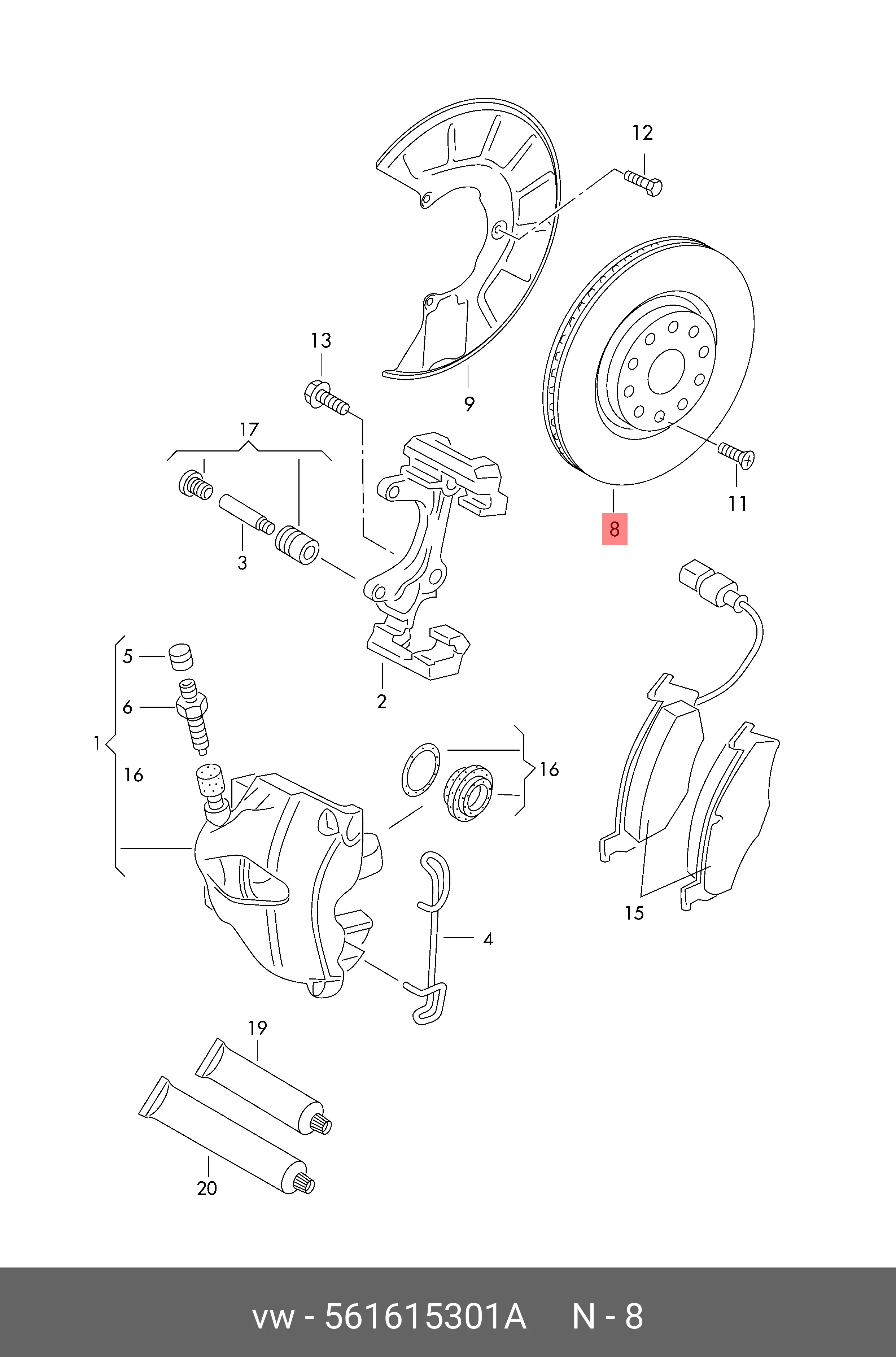 VAG 561 615 301 A ROTOR DISC