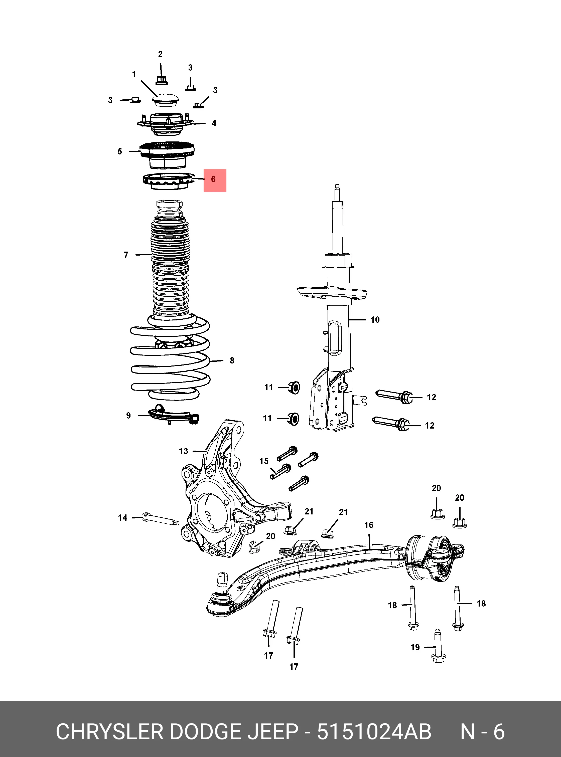 CHRYSLER 05151 024AB COIL SPRING MOUNTING