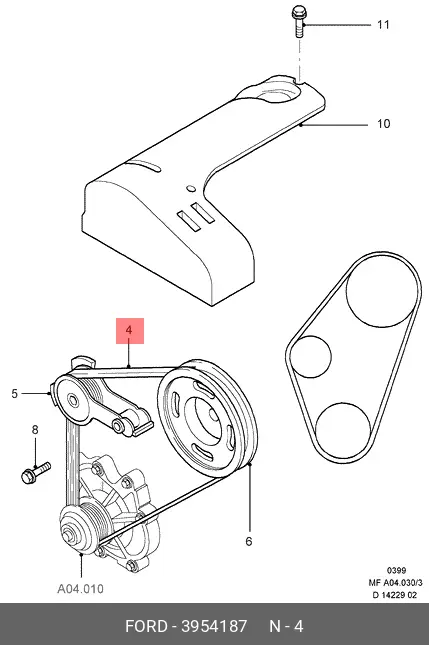 FORD 3 954 187 MULTIRIB BELT