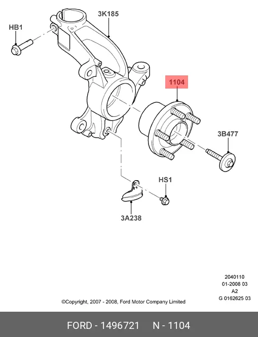 FORD 1 496 721 WHEEL HUB