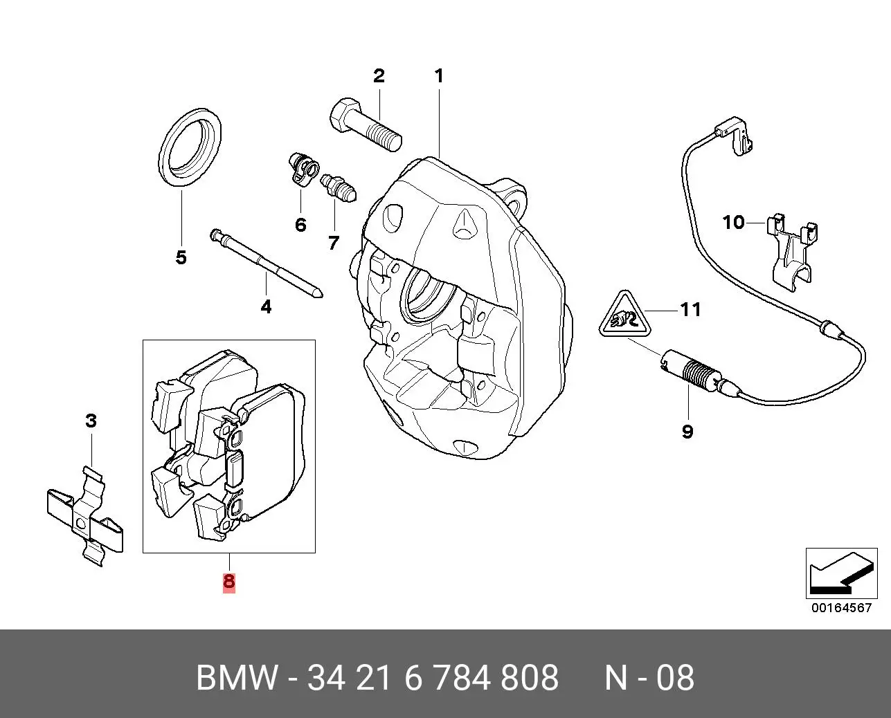 BMW 34 21 6 784 808 BRAKE PADS