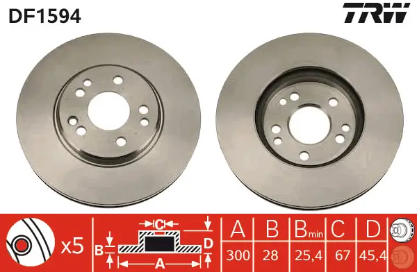 TRW DF1594 ROTOR DISC