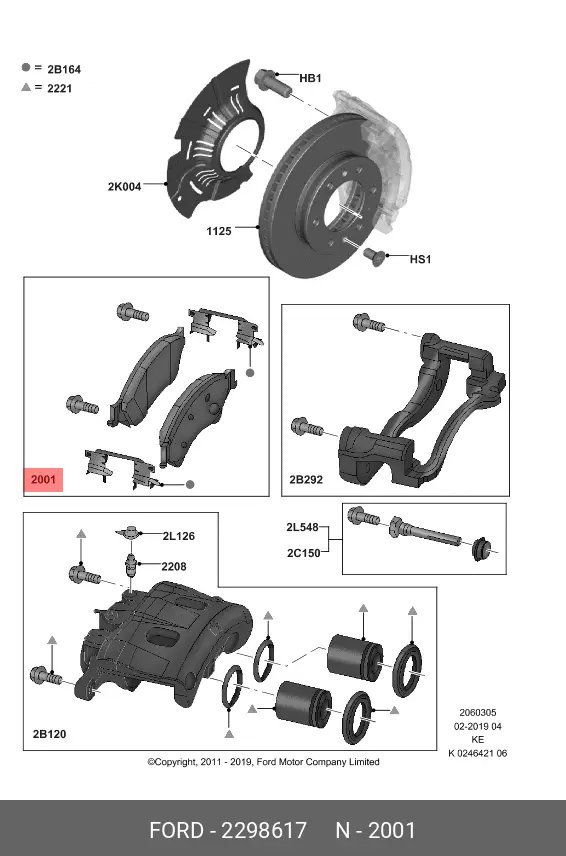 FORD 2298617 BRAKE PADS