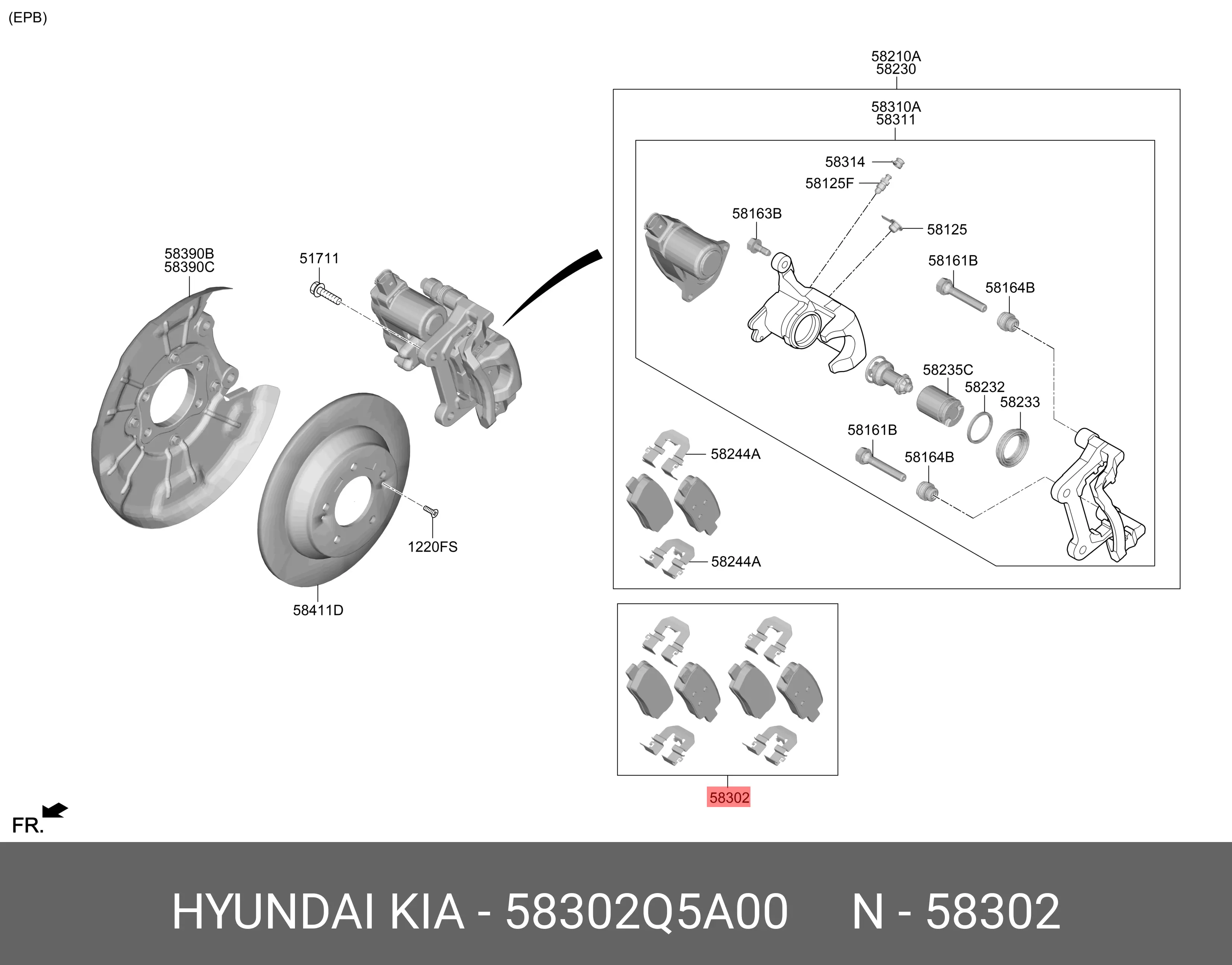 KIA 58302-Q5A00 BRAKE PADS