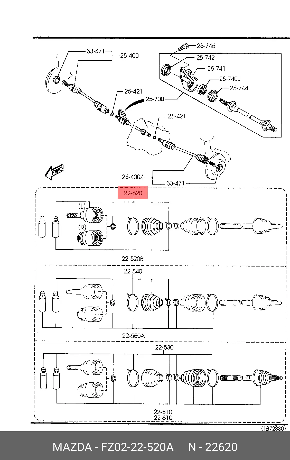MAZDA FZ02-22-520A CV-JOINT