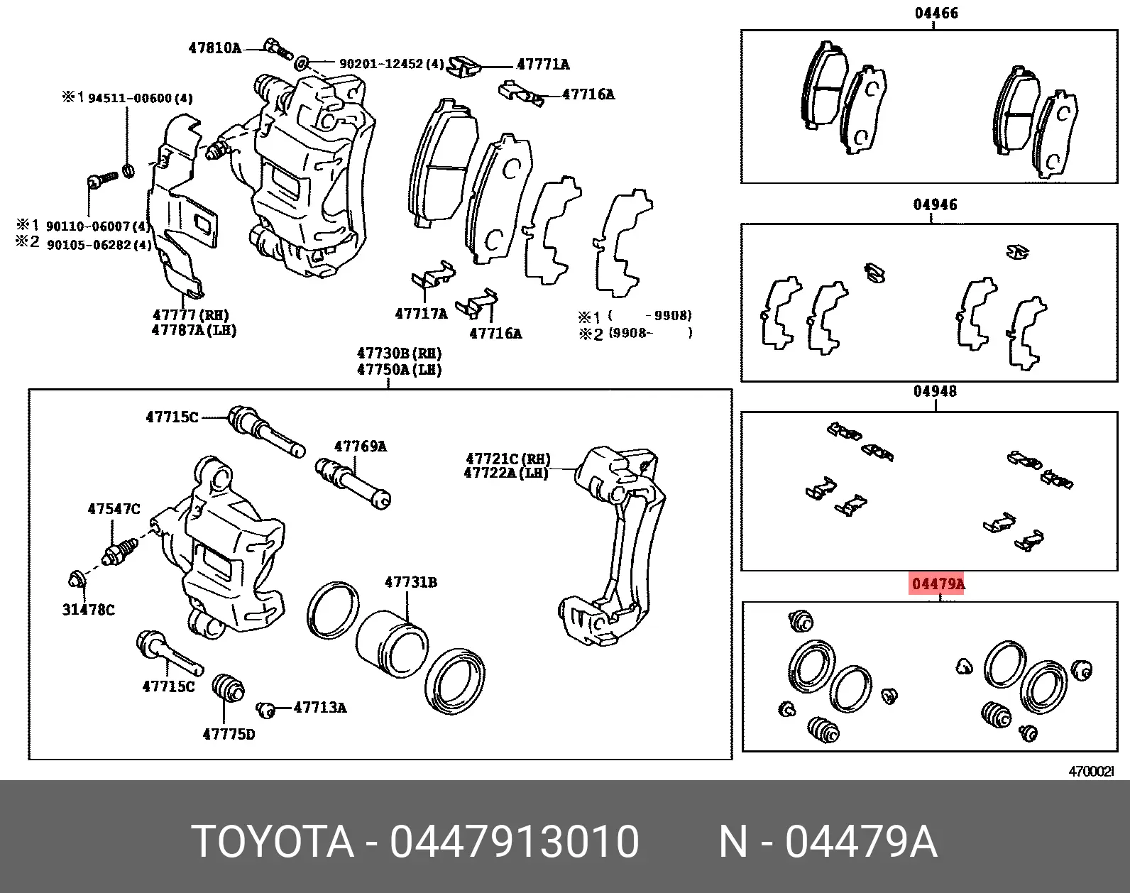 TOYOTA 04479-13010 WHEEL CALLIPER KIT