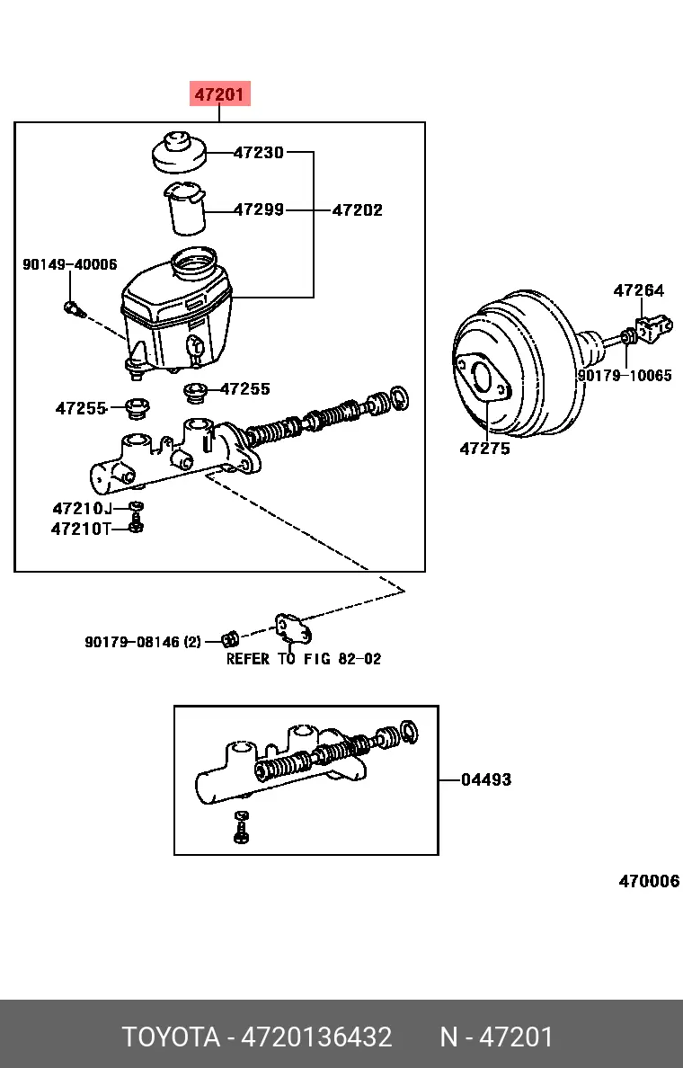 TOYOTA 47201-36432 BRAKE MASTER ASSY