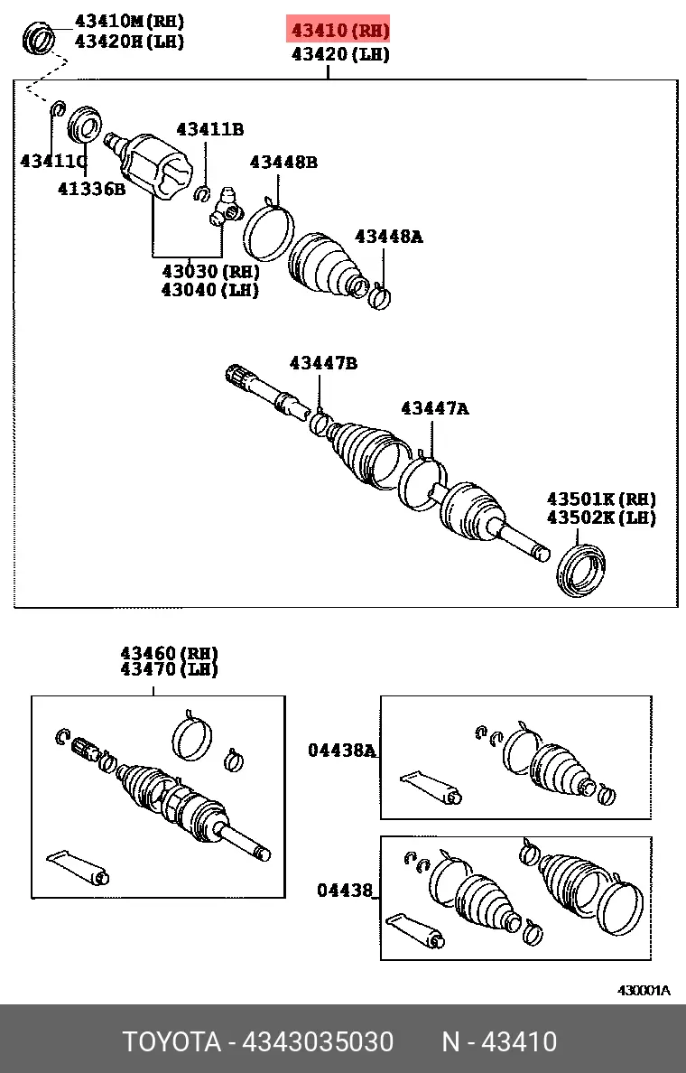 TOYOTA 43430-35030 43430-35030