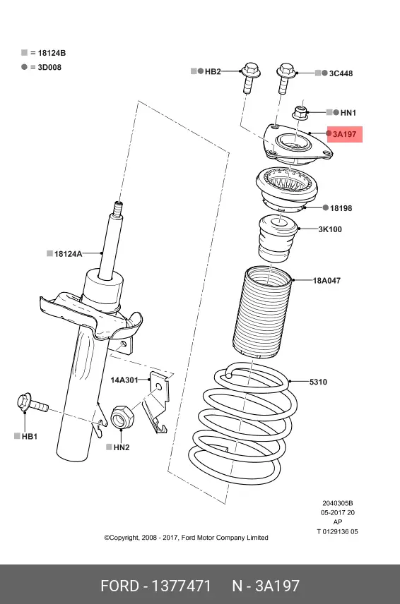 FORD 1 377 471 SHOCK ABSORBER MOUNTING