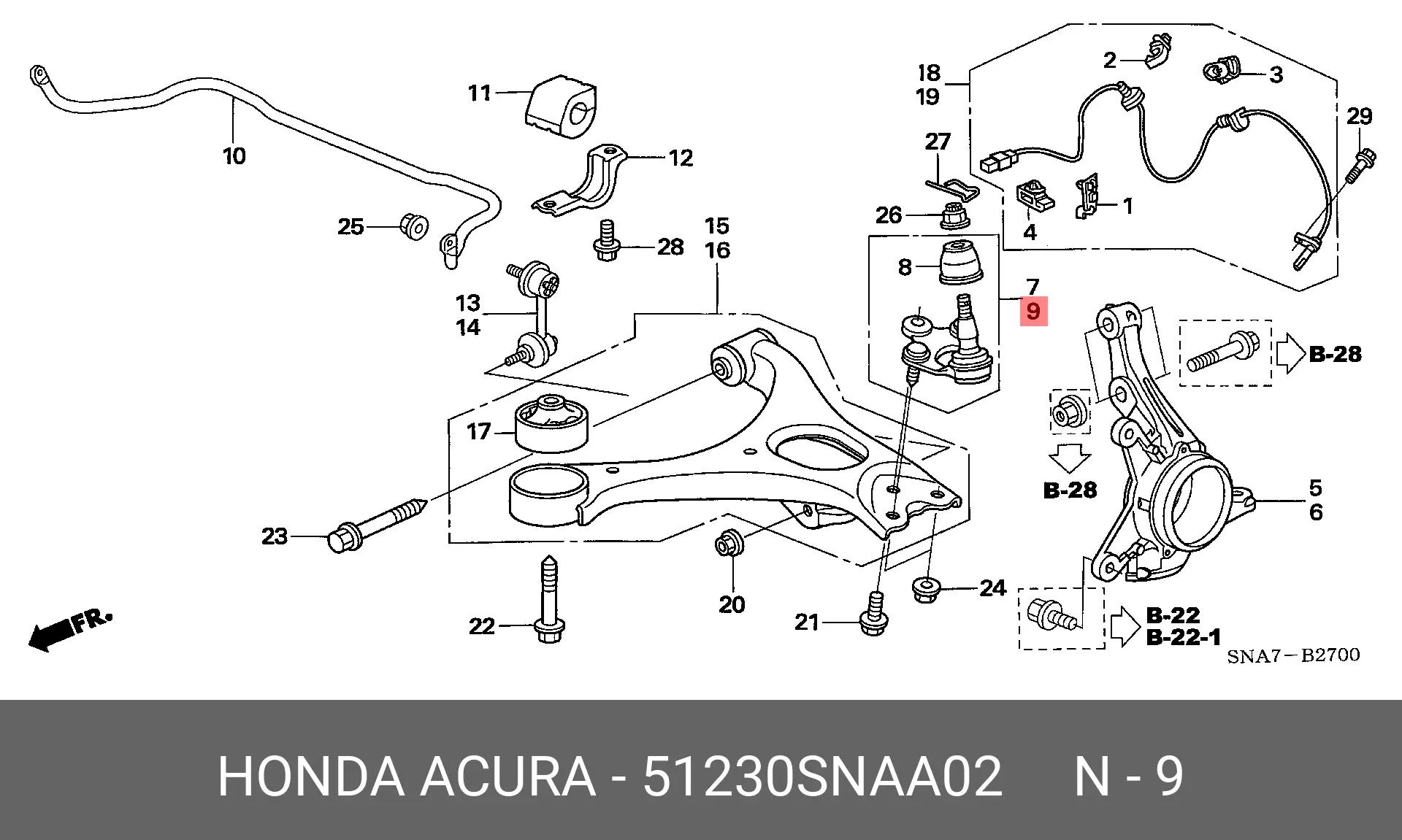 HONDA 51230-SNA-A02 BALL JOINT