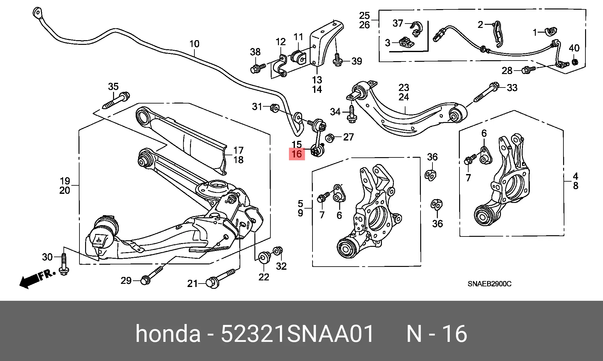 HONDA 52321-SNA-A01 STABILIZER LINK