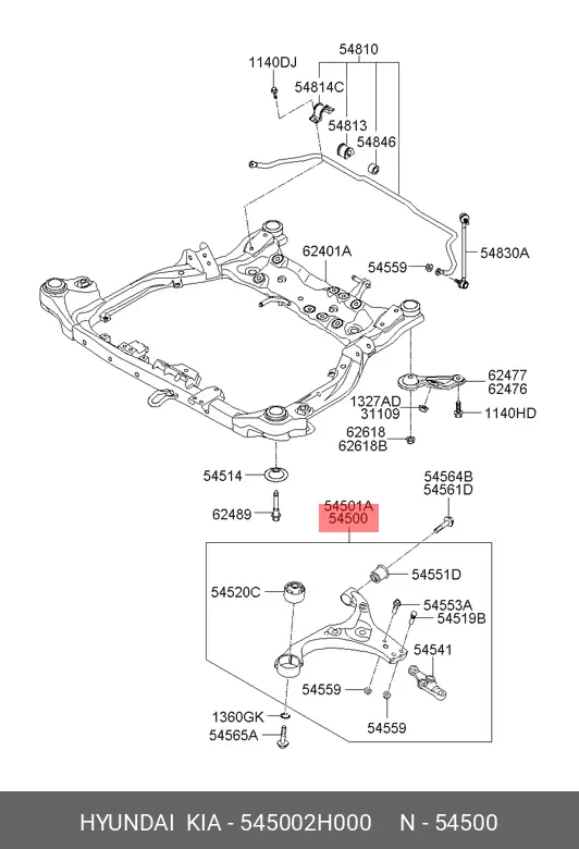 HYUNDAI 54500-2H000 ARM ASSY, SUSPENSION