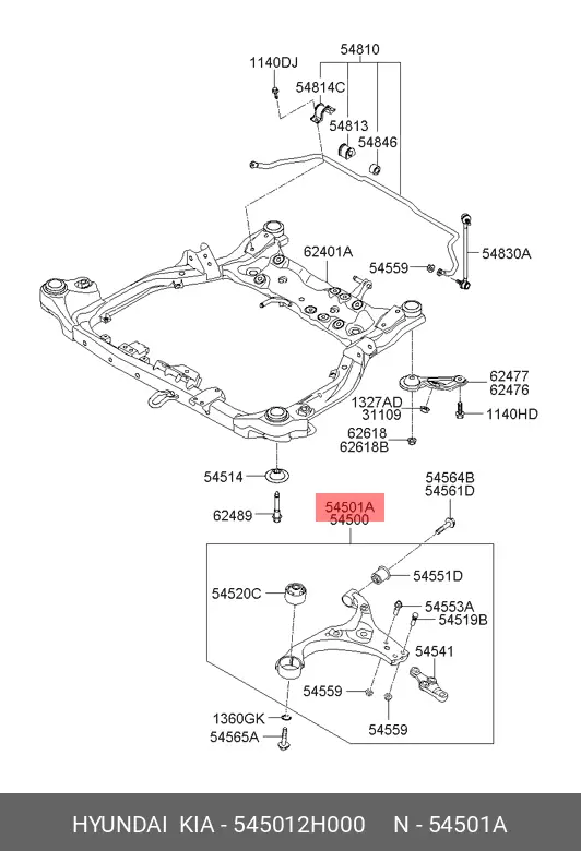 HYUNDAI 54501-2H000 ARM ASSY, SUSPENSION