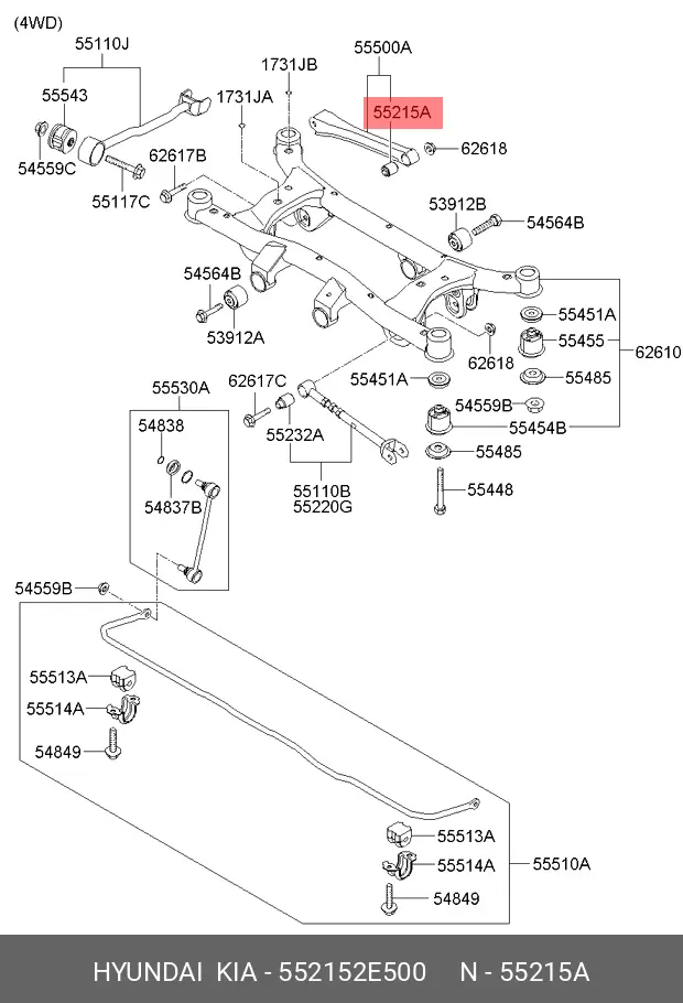 HYUNDAI 55215-2E500 BUSH, SUSPENSION