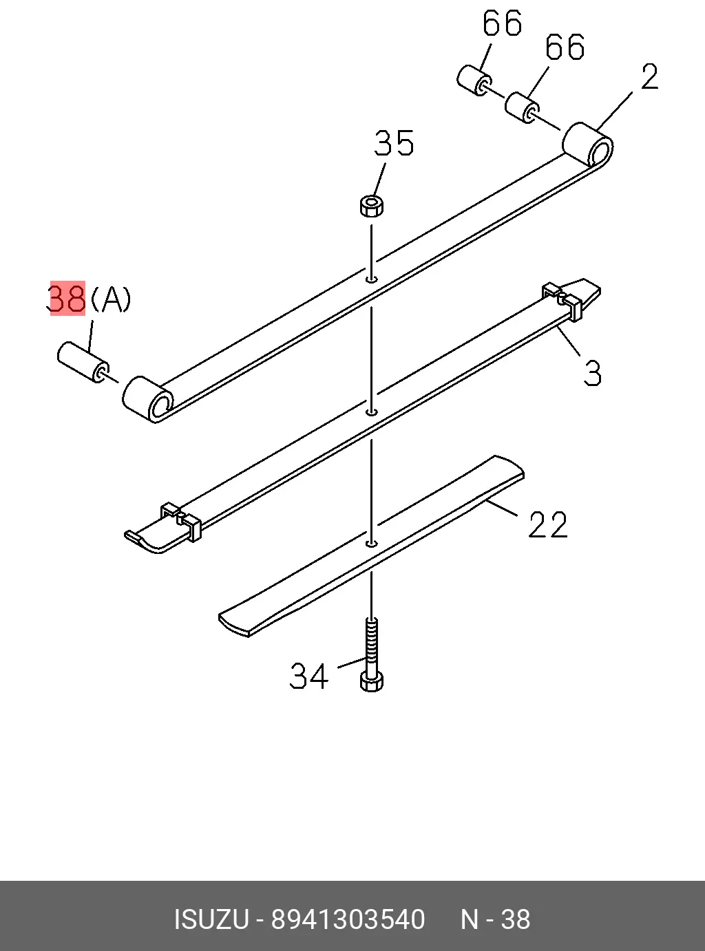 ISUZU 8-94130-354-0 SPRING SHACKLE BUSH