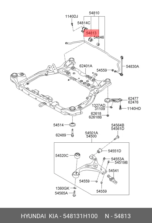 KIA 54813-1H100 STABILIZER BUSH