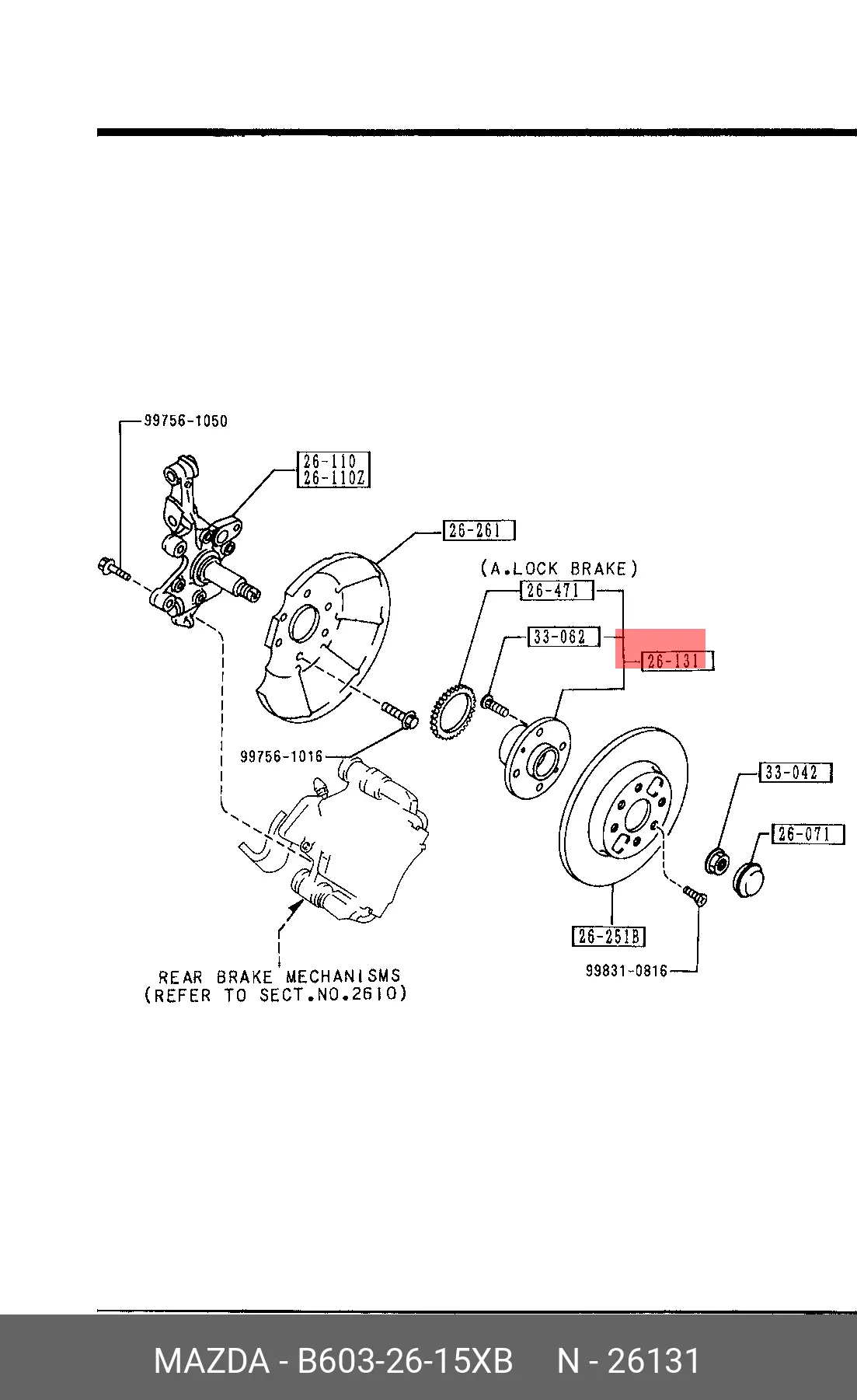 MAZDA B603-26-15XB WHEEL HUB