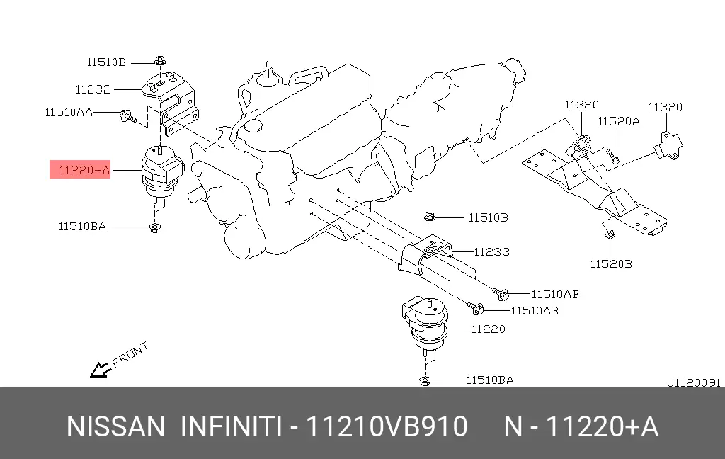 NISSAN 11210-VB910 ENGINE MOUNTING