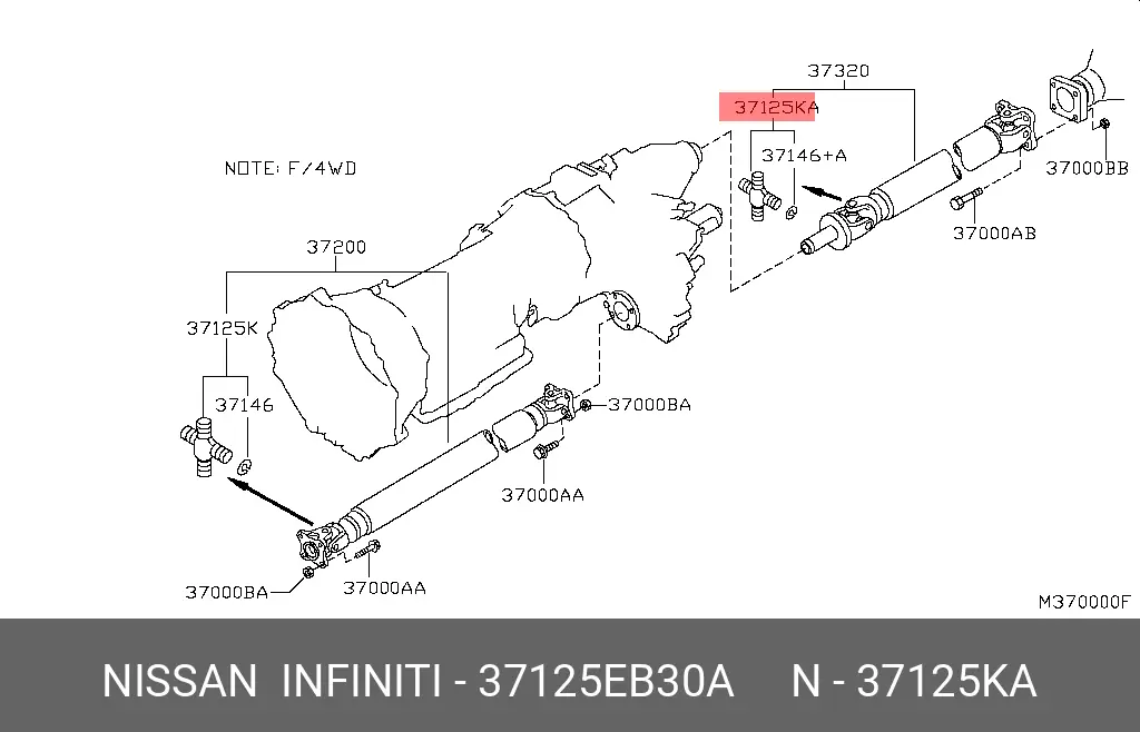 NISSAN 37125-EB30A U-JOINT