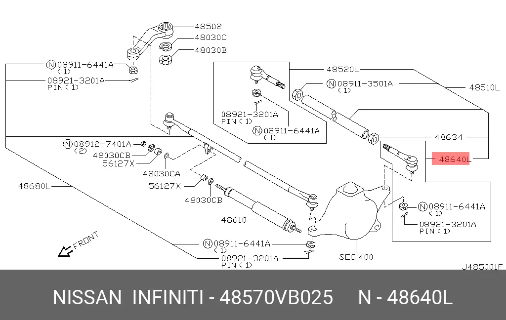 NISSAN 48570-VB025 TIE ROD END