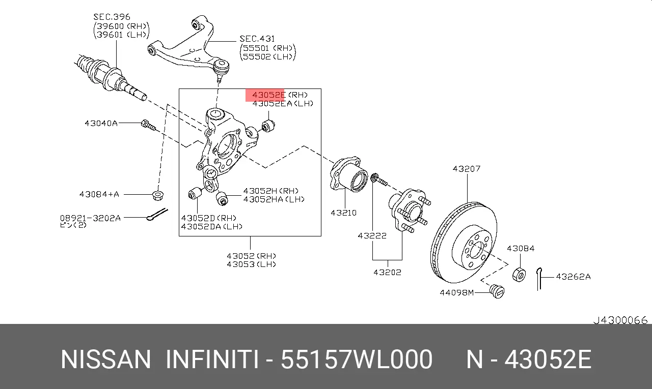 NISSAN 55157-WL000 BUSH, SUSPENSION